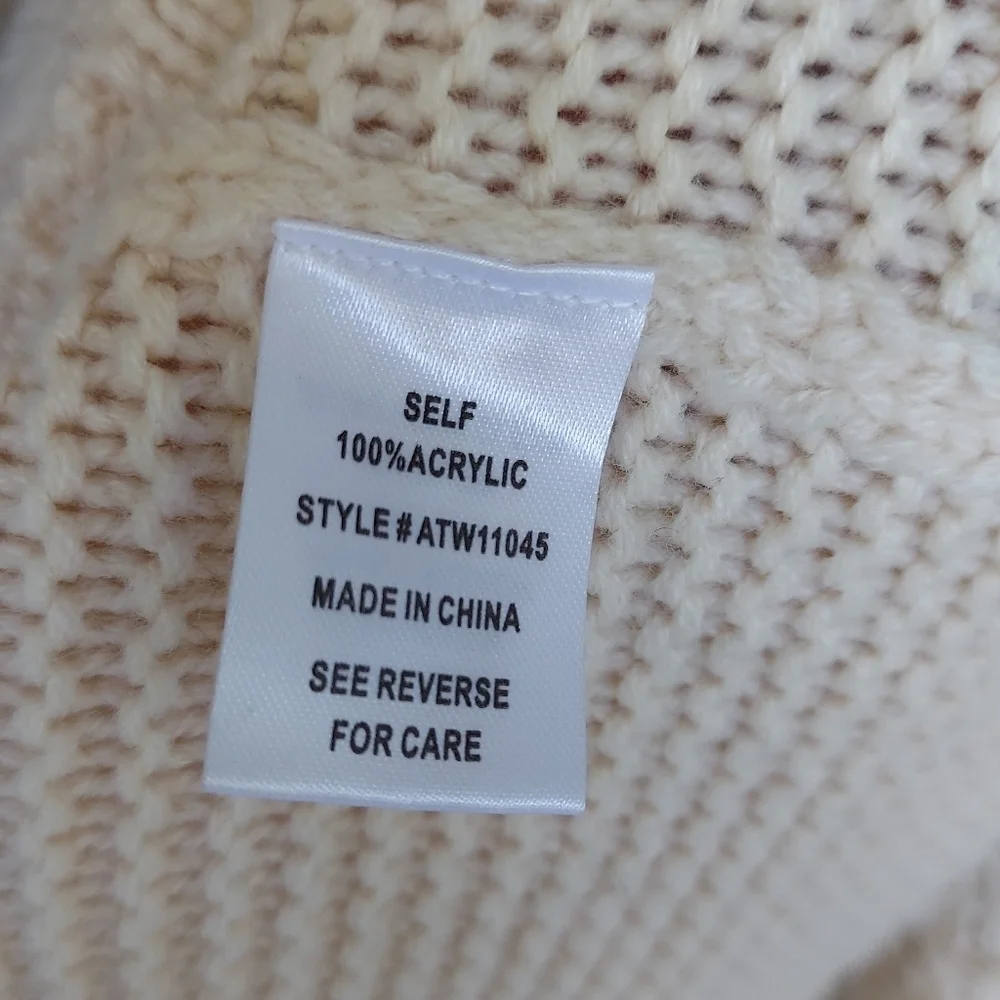 ANDTHEWHY Boho Oversize Cable Knit Cowlneck/Turtleneck